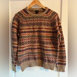 J crew men’s lamb wool fair isle sweater